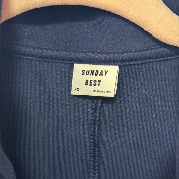 (Aritzia) Sunday Best Half Zip Dress Classic Navy - Picture 3 of 4